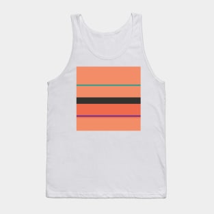 A particular impression of Orange Pink, Big Foot Feet, Christmas Purple, Persian Green and Dark Grey stripes. Tank Top